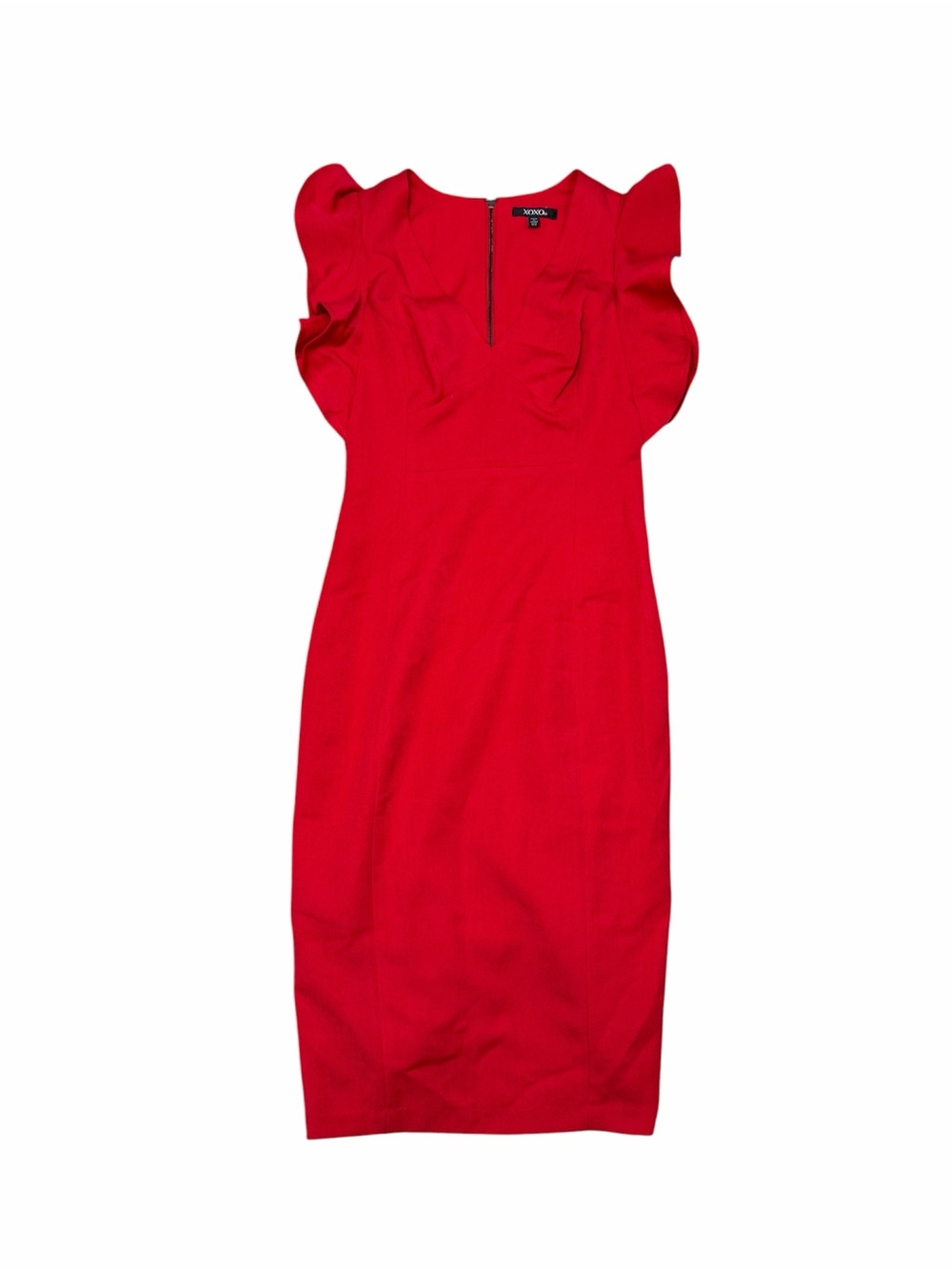 XOXO Women's Red Ruffle Sleeve Bodycon Dress Size 1/2